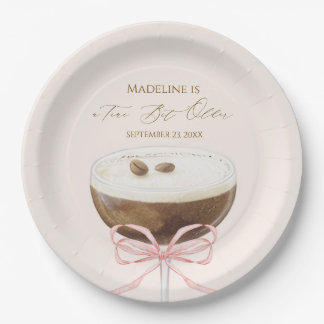 Plato De Papel Un Poco Más Viejo Martini De Espresso Rayado Cumpl