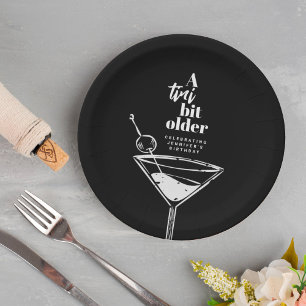 Plato De Papel Un poco más viejo Martini Partido de Cumpleaños Ne