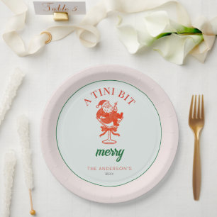 Plato De Papel Un Poco Merry Christmas Santa Claus