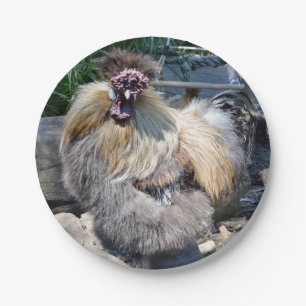 Plato De Papel Un pollo esponjoso feo