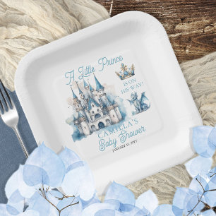Plato De Papel Un principito está de camino, chico Baby Shower