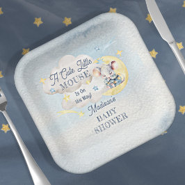 Plato De Papel Un ratoncito lindo está en camino de ser chico Bab