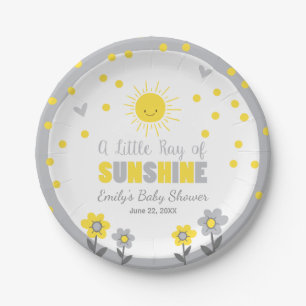Plato De Papel Un rayo de energía solar Baby Shower Paper Plates 