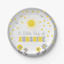 Plato De Papel Un rayo de energía solar Baby Shower Paper Plates 