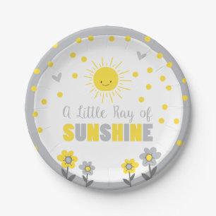 Plato De Papel Un rayo de sol en las planchas de papel Baby Showe