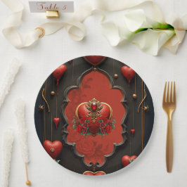 Plato De Papel Un toque gótico, corazones y conexión eterna.