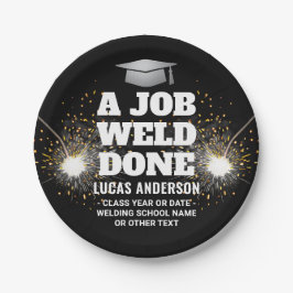 Plato De Papel Una antorcha de soldadura de trabajo y provoca la 