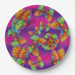 Plato De Papel Una bandada de mariposas