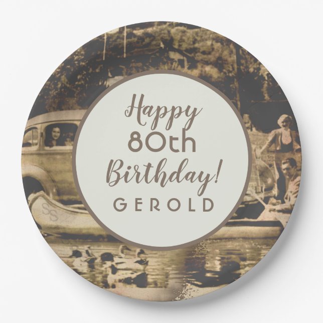 Plato De Papel Una buena cosecha 80 años (Anverso)