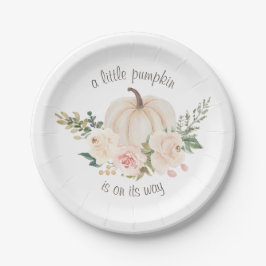 Plato De Papel Una Calabaza En Camino De Baby Shower