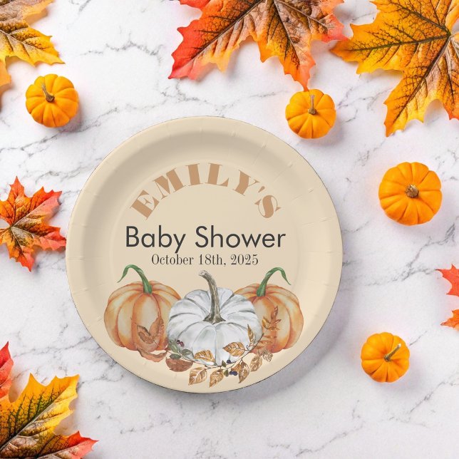 Plato De Papel Una calabaza está en camino - Baby Shower (Subido por el creador)