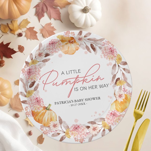 Plato De Papel Una Calabaza Está En Camino De Baby Shower (Subido por el creador)