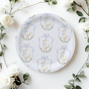 Plato De Papel Una cosecha de escudo de Blue Bow suave