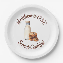 Plato De Papel ¡Una dulce galleta! Primera fiesta de cumpleaños