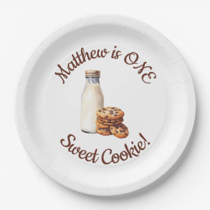 Plato De Papel ¡Una dulce galleta! Primera fiesta de cumpleaños
