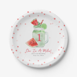 Plato De Papel Una en una fiesta de cumpleaños de Melón Smoothie