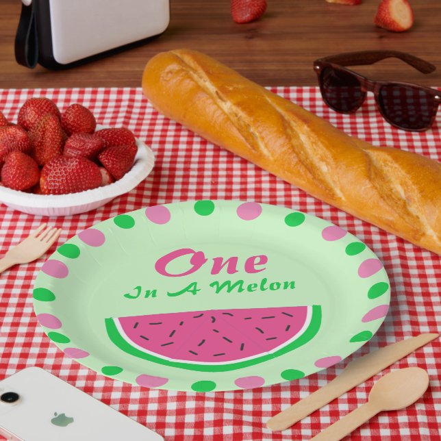 Plato De Papel Una en una placa de papel de primer cumpleaños de  (Picnic)