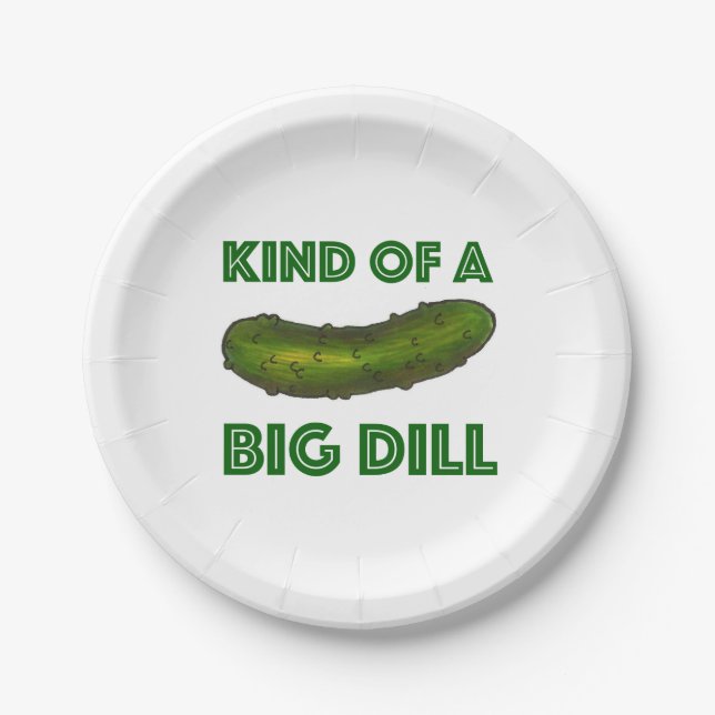 Plato De Papel Una especie de "Big Dill" (Acuerdo) Green Pickle F (Anverso)