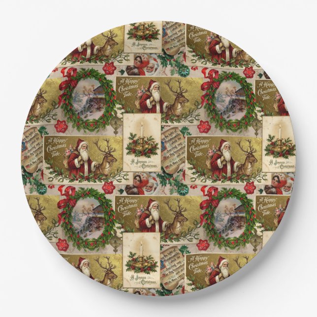 Plato De Papel Una Feliz Época de Navidad (Anverso)