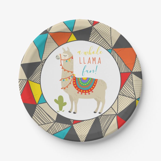 Plato De Papel Una fiesta de cumpleaños animal de la diversión (Anverso)