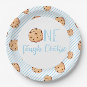 Plato De Papel Una fiesta de cumpleaños azul de One Tough Cookie