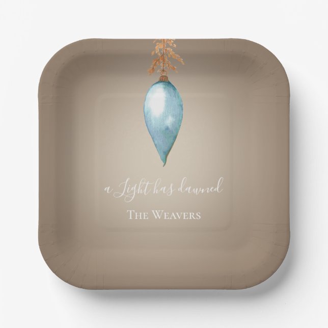 Plato De Papel Una Luz Ha Desaparecido | Navidades de acuarela pe (Anverso)