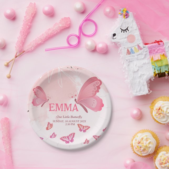 Plato De Papel ¡Una Mariposa Se Convierte En Una! Cuto Fiesta de  (Fiesta)