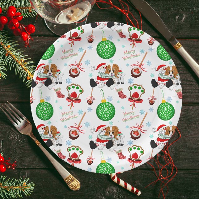 Plato De Papel Una Navidad muy alegre del Cavalier King Charles (Subido por el creador)