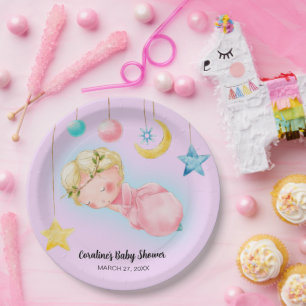 Plato De Papel Una niña dulce Baby Shower