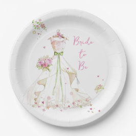 Plato De Papel Una novia ruborizada en flor