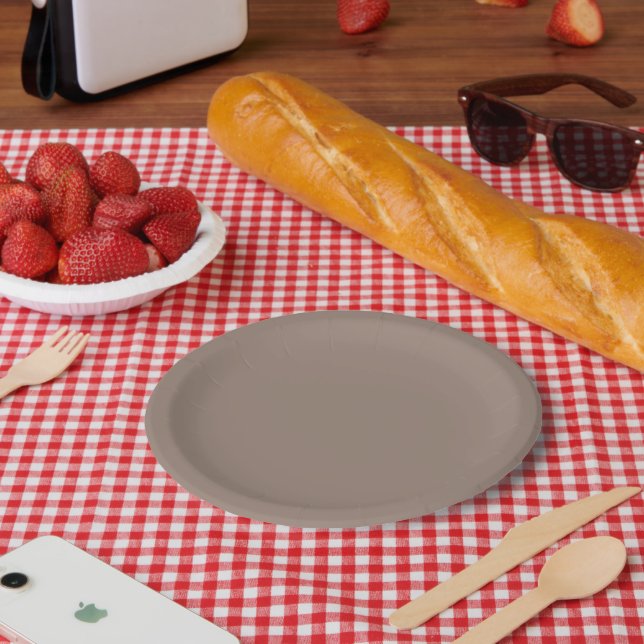 Plato De Papel una pared marrón con un reloj en ella (Picnic)