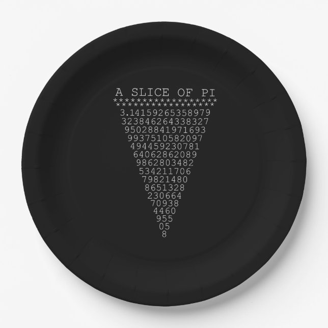 Plato De Papel Una parte del triángulo del pi (Anverso)