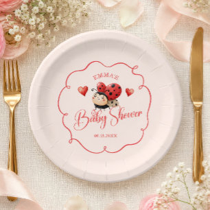 Plato De Papel Una pequeña chinche de amor está en camino Baby Sh