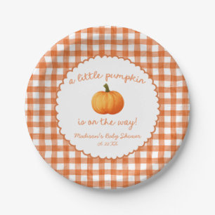 Plato De Papel Una pequeña fiesta de bebé otoñal naranja capricho