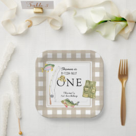 Plato De Papel Una pequeña fiesta de cumpleaños de pescador