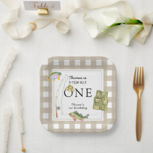 Plato De Papel Una pequeña fiesta de cumpleaños de pescadores