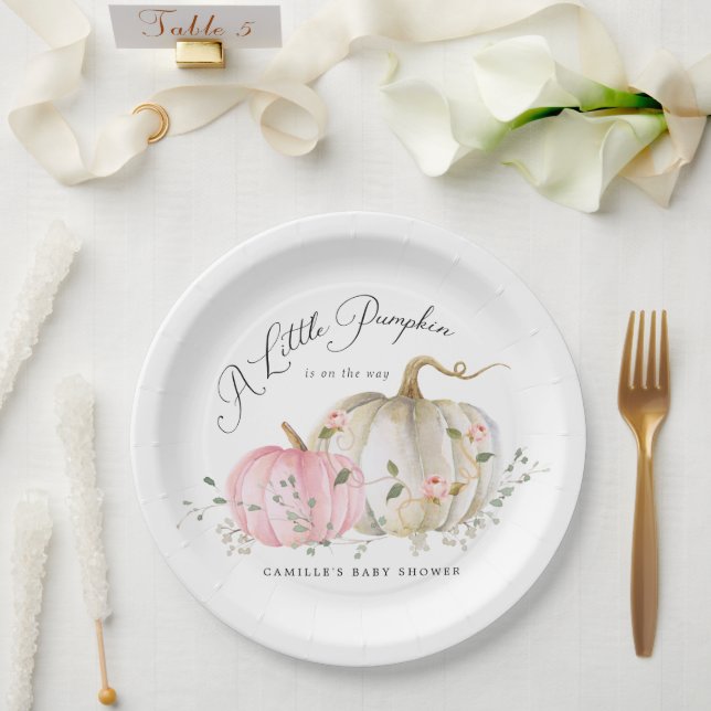 Plato De Papel Una pequeña placa de papel Baby Shower Chica de ca (Boda)