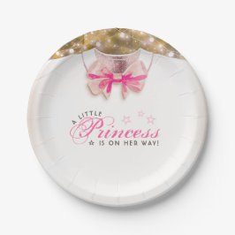 Plato De Papel Una pequeña princesa se dirige a Baby Shower
