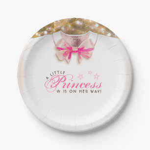 Plato De Papel Una pequeña princesa se dirige a Baby Shower