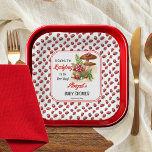 Plato De Papel Una Pequeña Y Pequeña Ladybug Está En Camino De Ba<br><div class="desc">Celebra la inminente llegada con nuestra encantadora colección "A Cute Little Ladybug Is On Her Way Baby Shower". Inspirado por el encanto caprichoso de la naturaleza, este encantador diseño cuenta con setas juguetonas y adorables ladybugs enclavados en medio de la exuberante vegetación de los bosques. Los detalles complicados evocan un...</div>