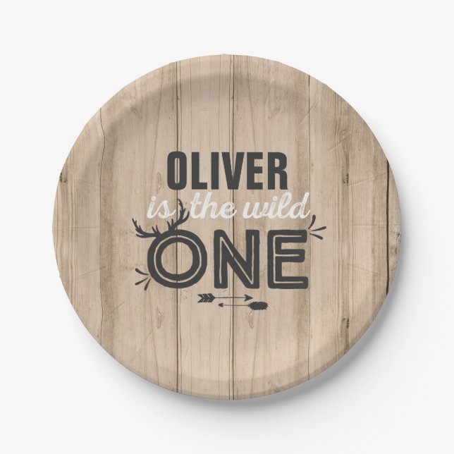 Plato De Papel Una placa de papel salvaje 7" salvaje rústica la (Anverso)