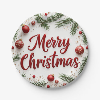 Plato De Papel una placa redonda de Navidades