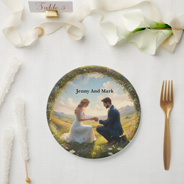 Plato De Papel Una promesa para siempre: El compromiso (Boda)