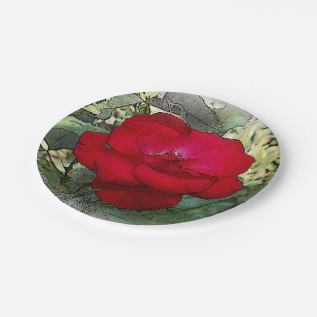 Plato De Papel Una rosa solitaria (Angular)