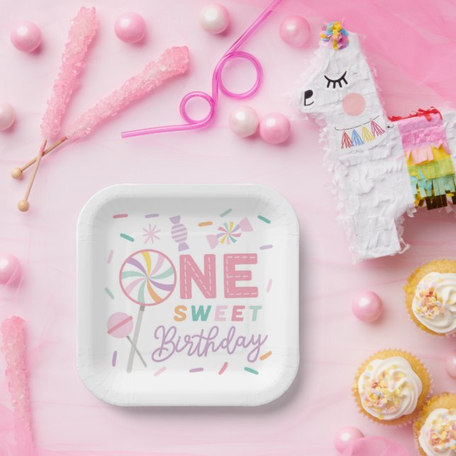 Plato De Papel Una servilleta para almuerzo de cumpleaños dulce (Fiesta)