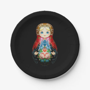 Plato De Papel Una sola muñeca rusa