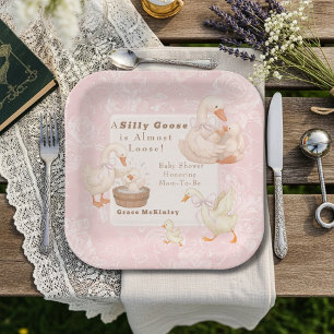 Plato De Papel Una tonta oca Regalo para bebé rosa