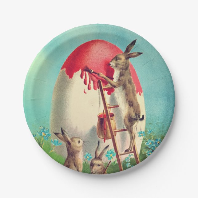 Plato De Papel Una vieja y hermosa foto de Pascua (Anverso)