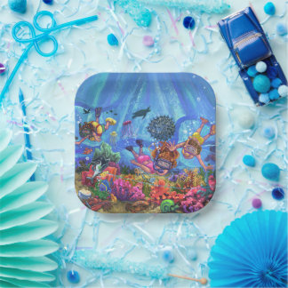 Plato De Papel Under the Sea