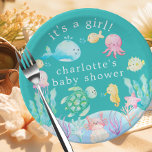 Plato De Papel Under the Sea Adventure Baby Shower<br><div class="desc">Presentamos nuestro exquisito diseño de ducha para bebés "Under the Sea", perfecto para celebrar la llegada de su pequeño con estilo. Sumérjase en un mundo de encanto con estas invitaciones bellamente diseñadas que cuentan con adorables criaturas marinas y vibrantes escenas submarinas. Dese un chapuzón y marque el tono para una...</div>